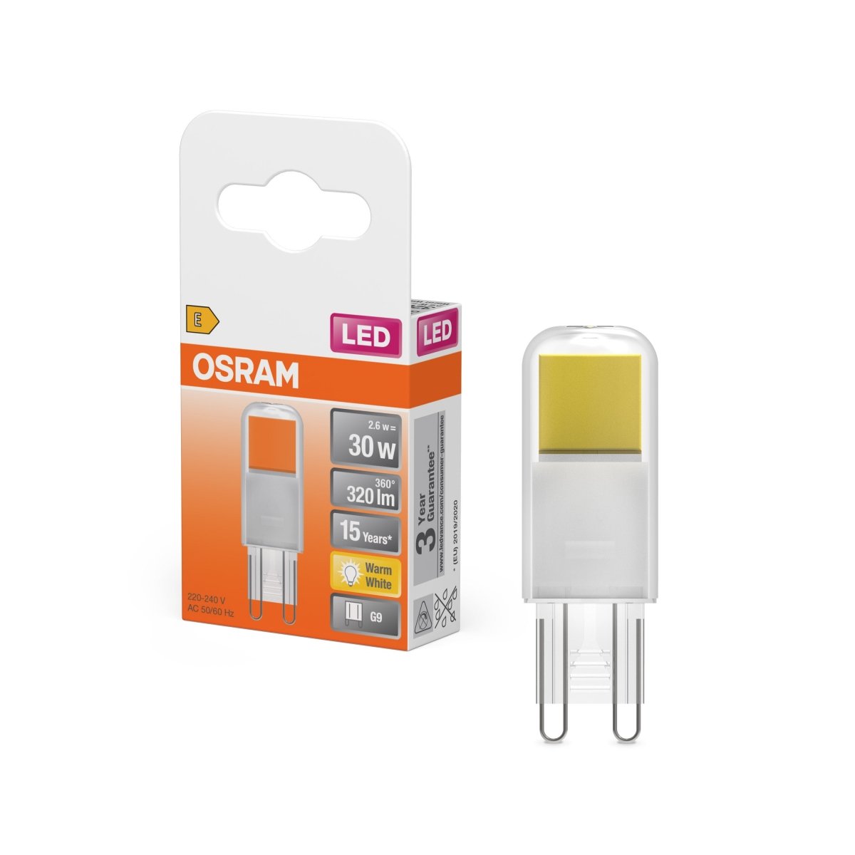 Żarówka LED OSRAM LED PIN 30 320° 2.6W 827 Clear G9 - Poland LEDVANCE e - shop 4099854248009