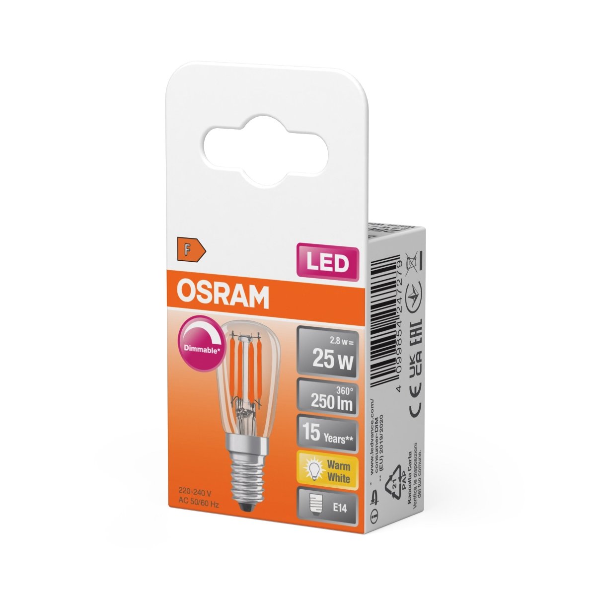 Żarówka LED OSRAM LED Special T26 25 300° Filament DIM 2.8W 827 Clear E14 - Poland LEDVANCE e - shop 4099854247279