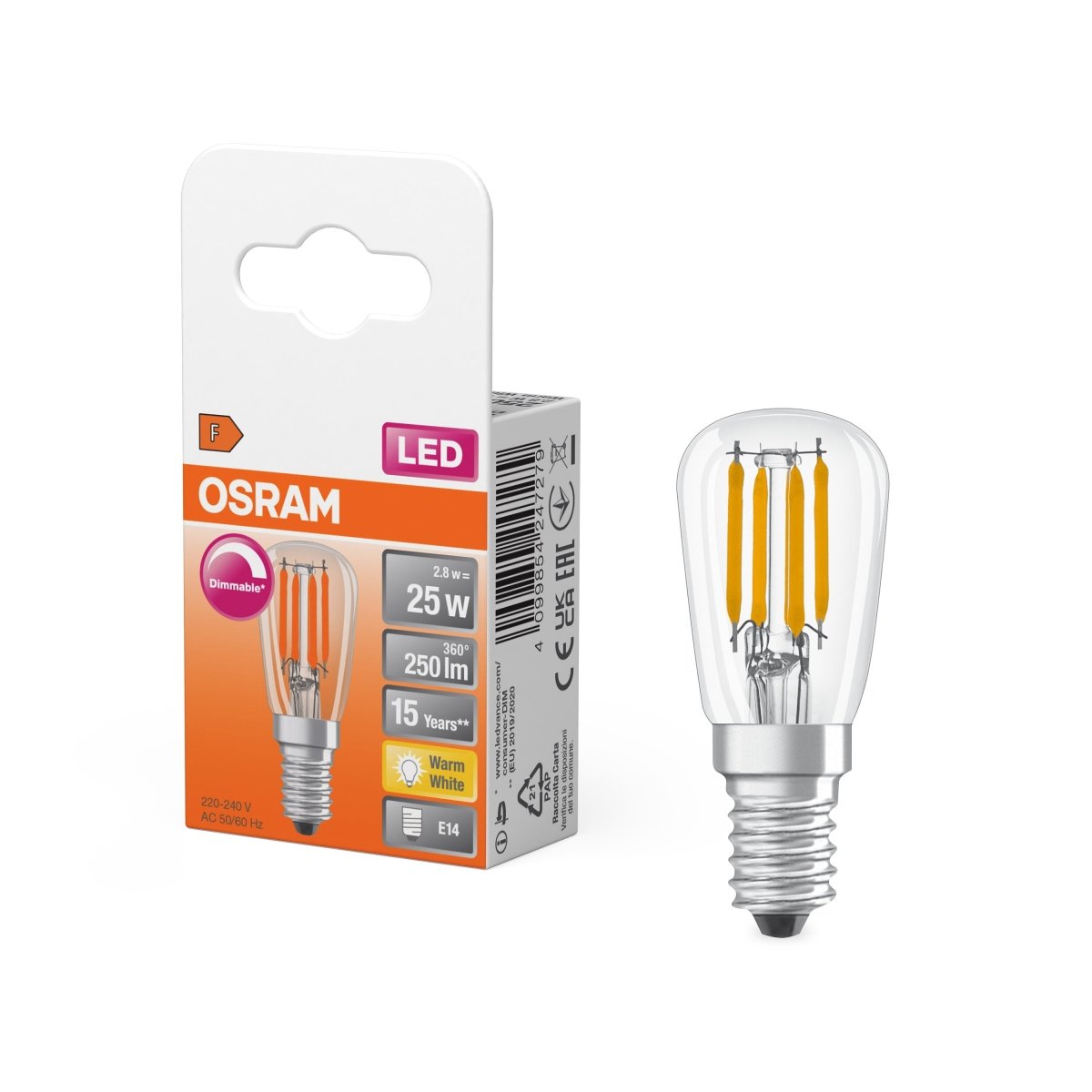 Żarówka LED OSRAM LED Special T26 25 300° Filament DIM 2.8W 827 Clear E14 - Poland LEDVANCE e - shop 4099854247279