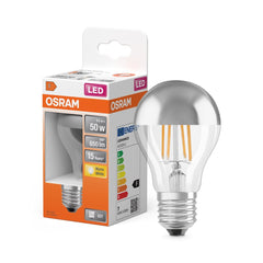 Żarówka LED OSRAM LED Star Classic A 50 Filament Mirror 6.5W 827 Silver E27 - Poland LEDVANCE e - shop 4058075427860