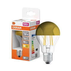 Żarówka LED OSRAM LED Star Classic A 50 Filament Mirror Gold 6.5W 827 Clear E27 - Poland LEDVANCE e - shop 4058075435346