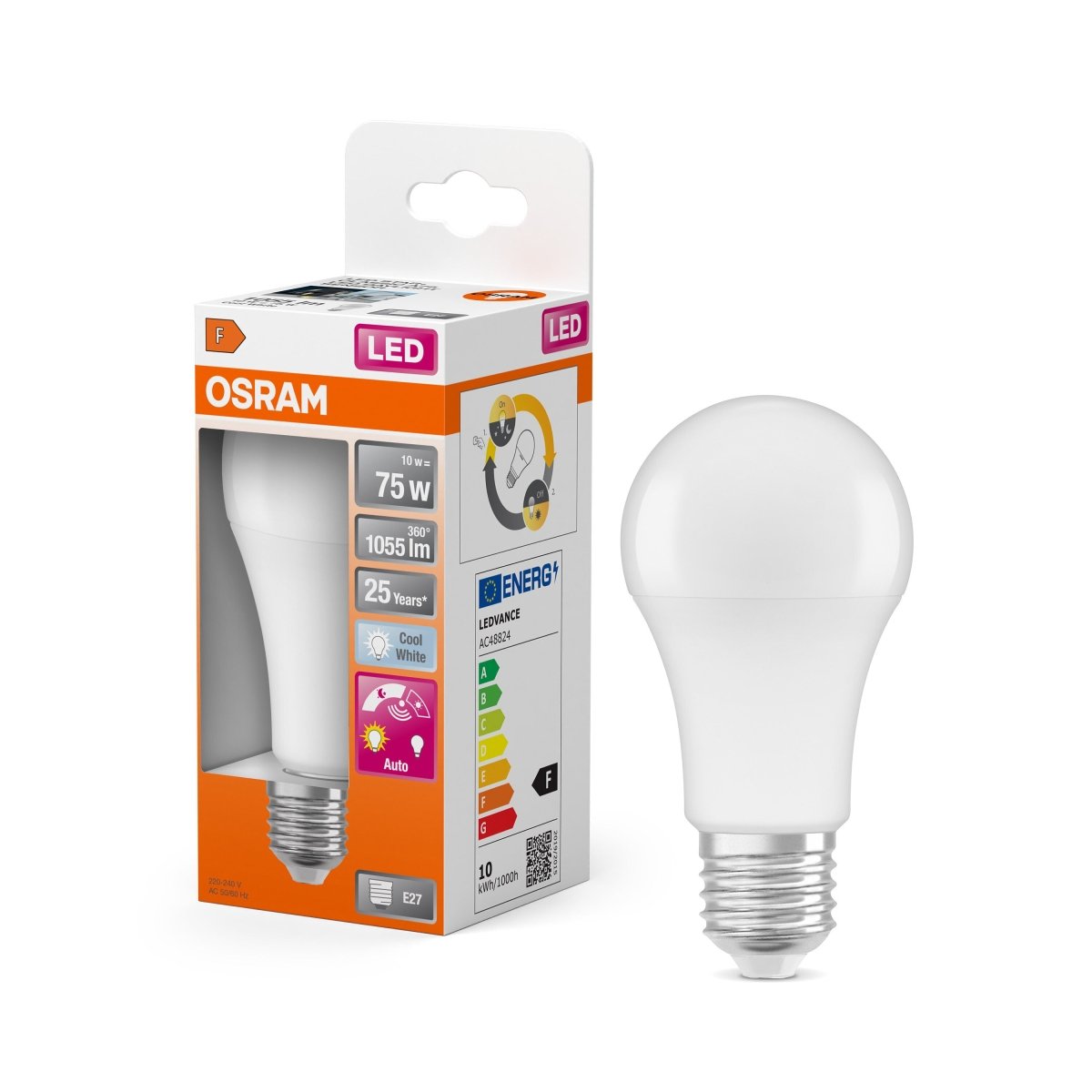 Żarówka LED OSRAM LED Star Classic A 75 Daylight Sensor 10W 840 Frosted E27 - Poland LEDVANCE e - shop 4099854244209