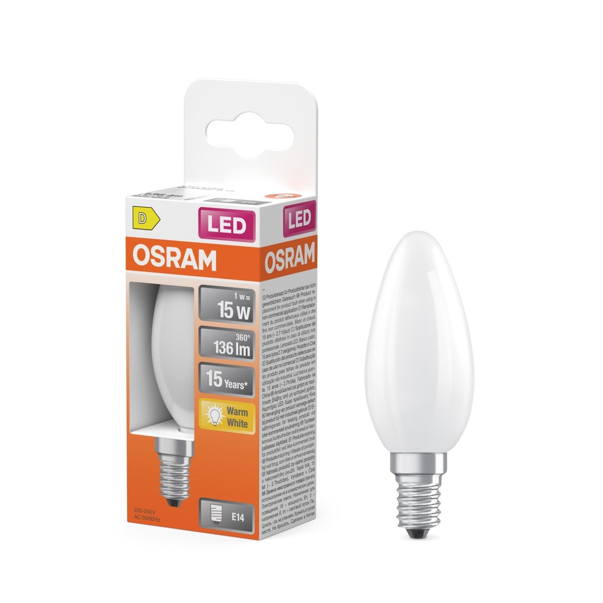 Żarówka LED OSRAM LED Star Classic B 15 Filament 1W 827 Frosted E14 - Poland LEDVANCE e - shop 4099854466038