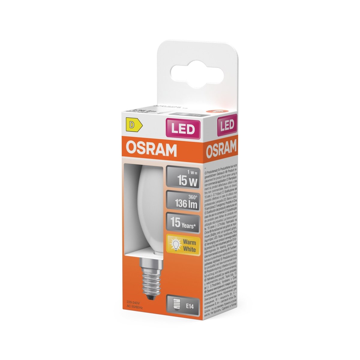 Żarówka LED OSRAM LED Star Classic B 15 Filament 1W 827 Frosted E14 - Poland LEDVANCE e - shop 4099854466038