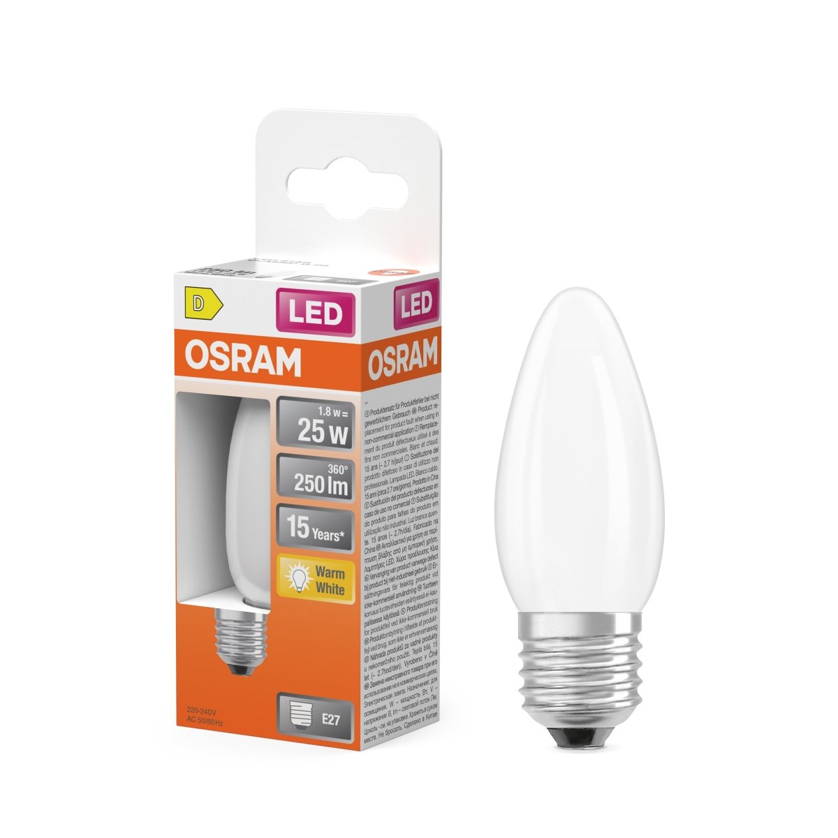 Żarówka LED OSRAM LED Star Classic B 25 Filament 1.8W 827 Frosted E27 - Poland LEDVANCE e - shop 4099854466885