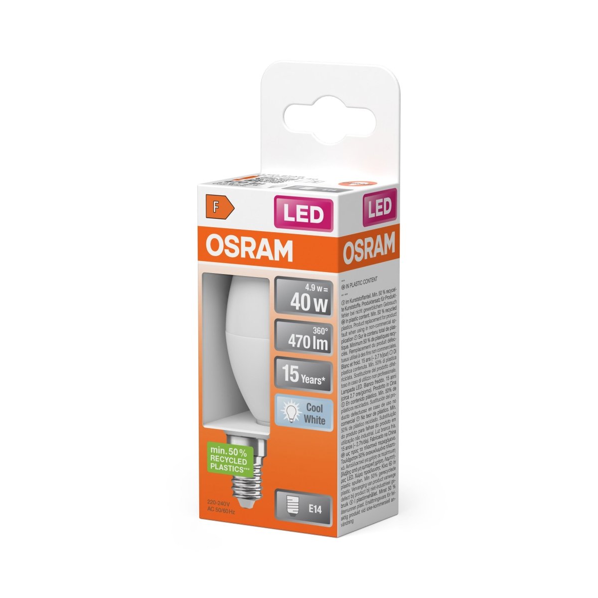 Żarówka LED OSRAM LED Star Classic B 40 4.9W 840 Frosted E14 - Poland LEDVANCE e - shop 4058075431058