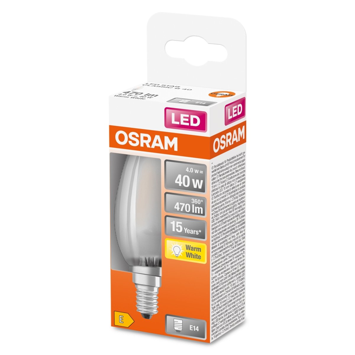 Żarówka LED OSRAM LED Star Classic B 40 4W 827 Frosted E14 - Poland LEDVANCE e - shop 4058075436503