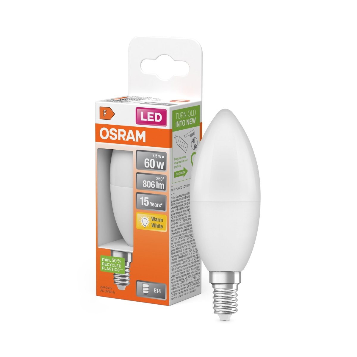 Żarówka LED OSRAM LED Star Classic B 60 7.5W 827 Frosted E14 - Poland LEDVANCE e - shop 4058075428546