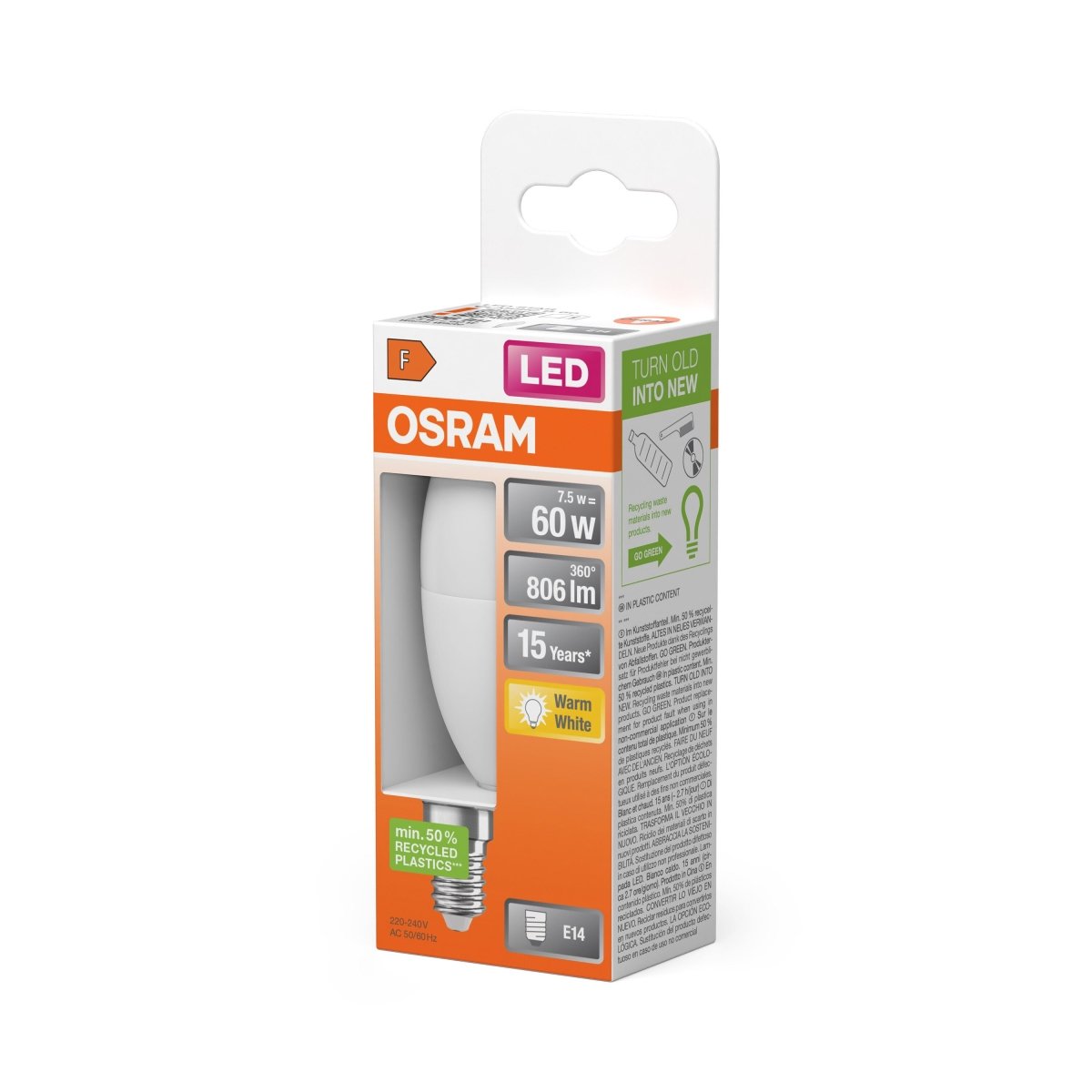 Żarówka LED OSRAM LED Star Classic B 60 7.5W 827 Frosted E14 - Poland LEDVANCE e - shop 4058075428546