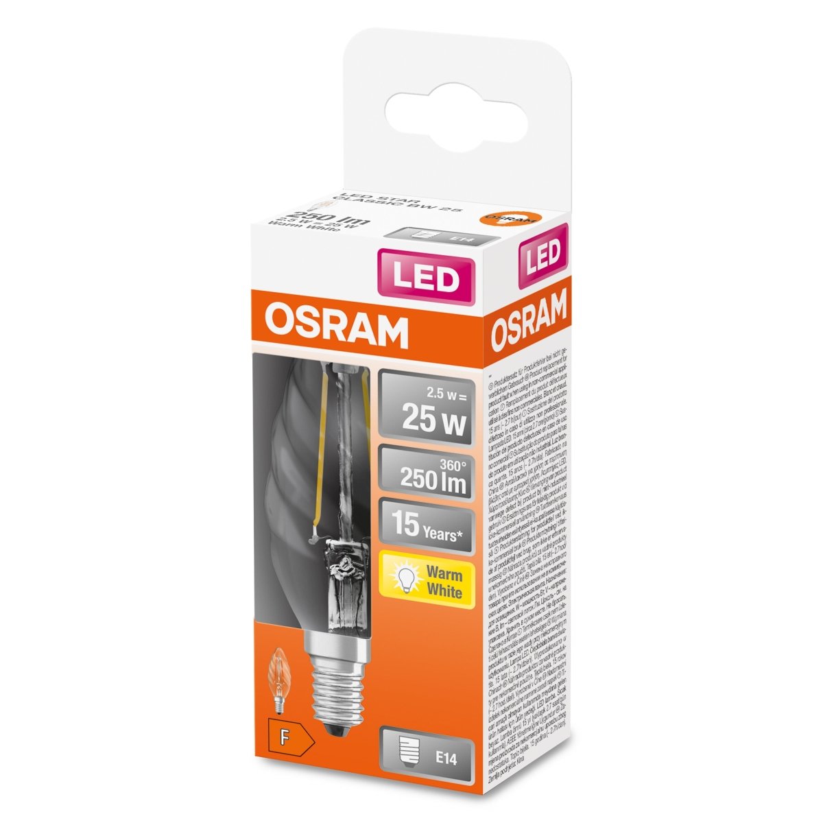 Żarówka LED OSRAM LED Star Classic BW 25 Filament 2.5W 827 Clear E14 - Poland LEDVANCE e - shop 4058075436565