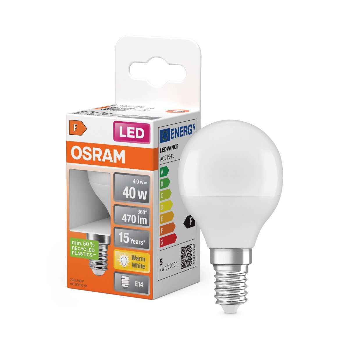 Żarówka LED OSRAM LED Star Classic P 40 4.9W 827 Frosted E14 - Poland LEDVANCE e - shop 4058075431096
