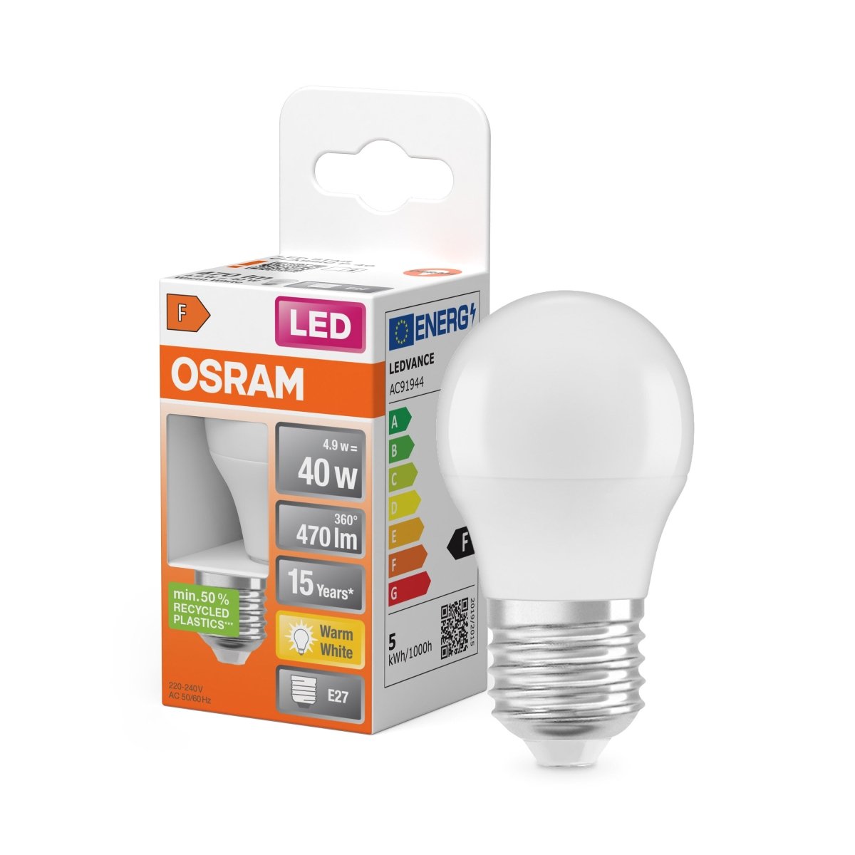 Żarówka LED OSRAM LED Star Classic P 40 4.9W 827 Frosted E27 - Poland LEDVANCE e - shop 4058075431034