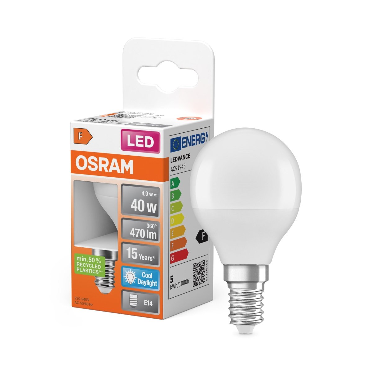 Żarówka LED OSRAM LED Star Classic P 40 4.9W 865 Frosted E14 - Poland LEDVANCE e - shop 4058075431010