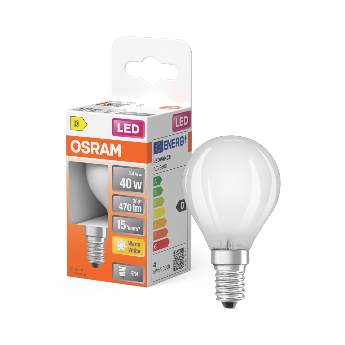 Żarówka LED OSRAM LED Star Classic P 40 Filament 3.4W 827 Frosted E14 ciepła - Poland LEDVANCE e - shop 4099854468711
