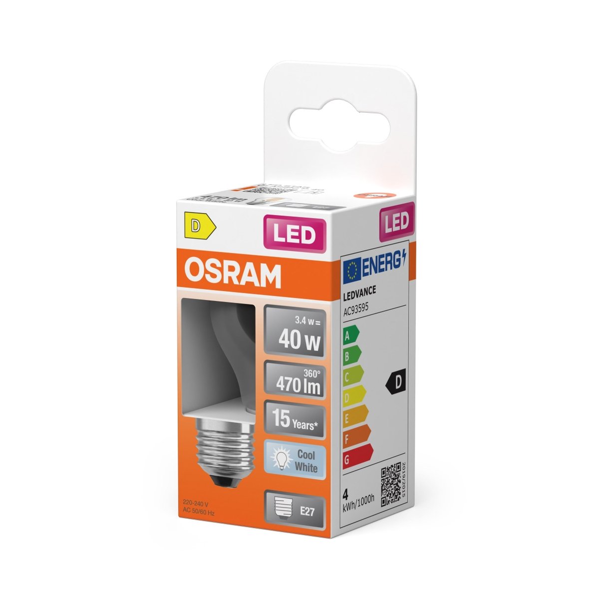 Żarówka LED OSRAM LED Star Classic P 40 Filament 3.4W 840 Clear E27 - Poland LEDVANCE e - shop 4099854468070