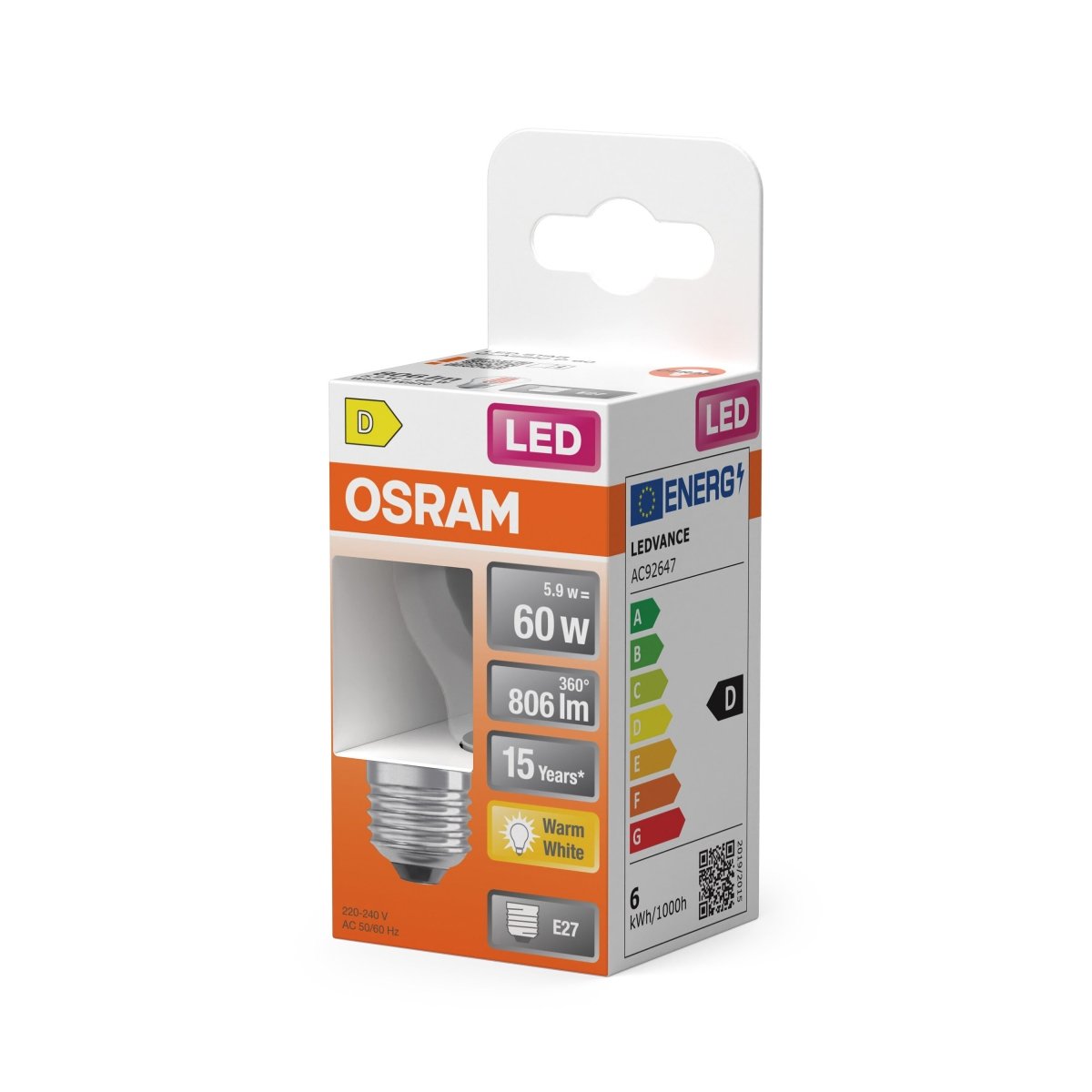 Żarówka LED OSRAM LED Star Classic P 60 Filament 5.9W 827 Clear E27 - Poland LEDVANCE e - shop 4058075434882