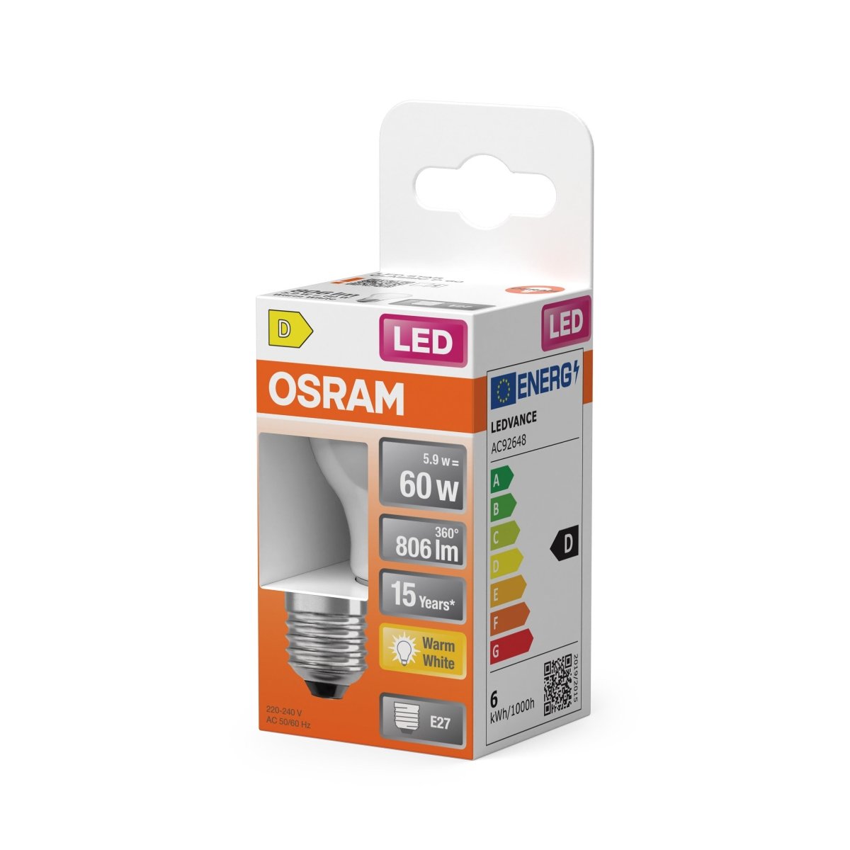 Żarówka LED OSRAM LED Star Classic P 60 Filament 5.9W 827 Frosted E27 - Poland LEDVANCE e - shop 4058075434905