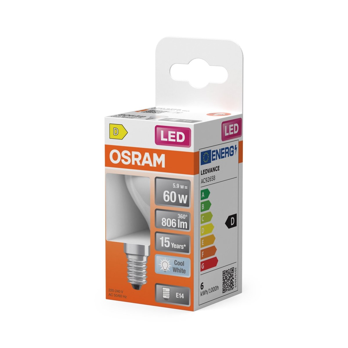 Żarówka LED OSRAM LED Star Classic P 60 Filament 5.9W 840 Frosted E14 - Poland LEDVANCE e - shop 4099854116315