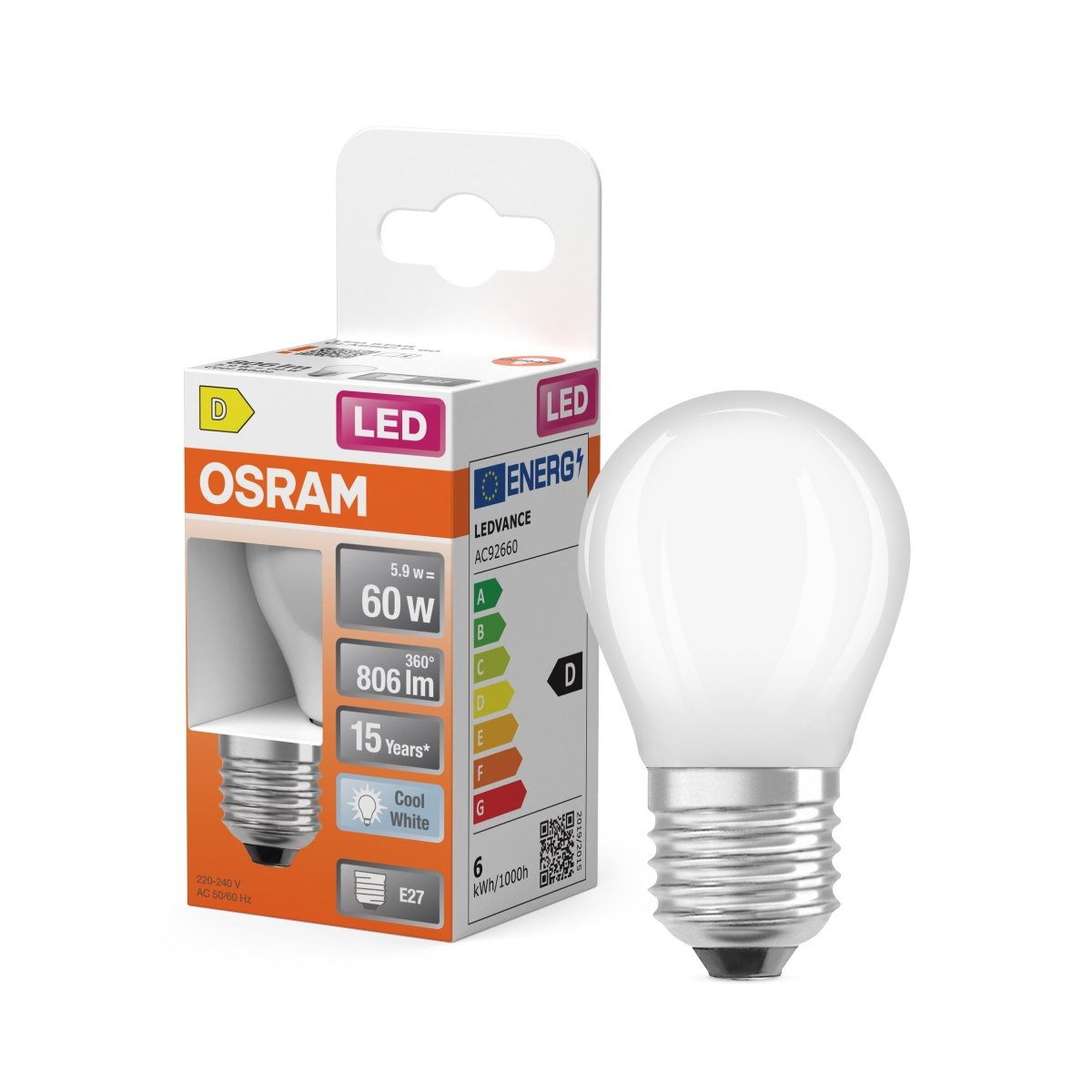Żarówka LED OSRAM LED Star Classic P 60 Filament 5.9W 840 Frosted E27 - Poland LEDVANCE e - shop 4099854115554