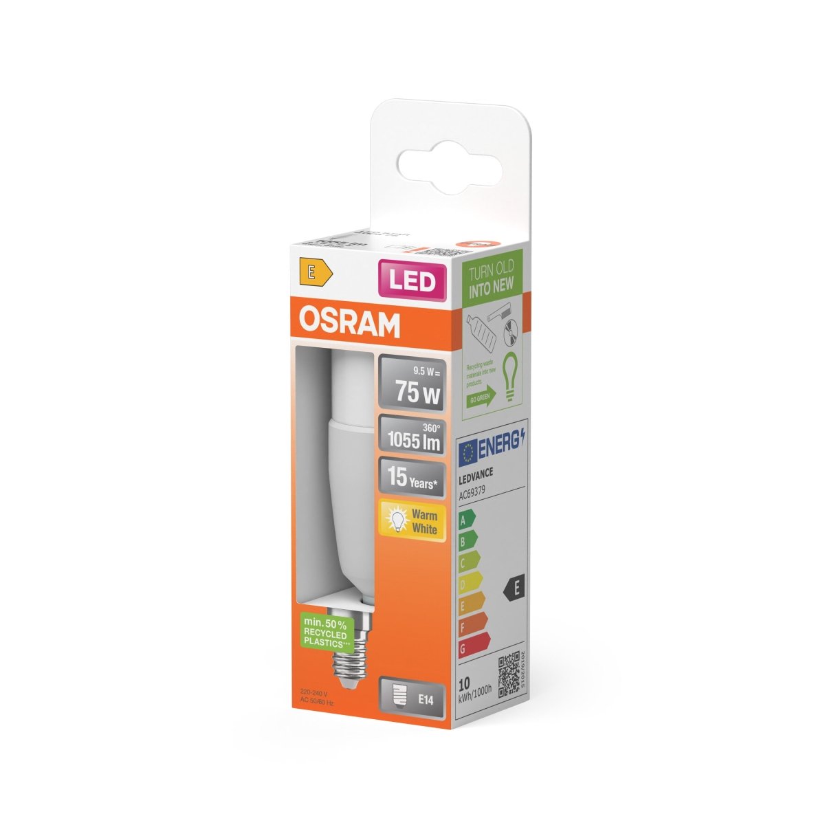 Żarówka LED OSRAM LED Star Classic Stick 75 9.5W 827 Frosted E14 - Poland LEDVANCE e - shop 4058075428386