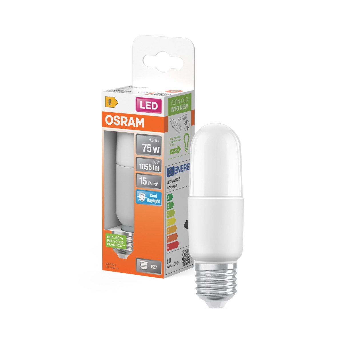 Żarówka LED OSRAM LED Star Classic Stick 75 9.5W 865 Frosted E27 - Poland LEDVANCE e - shop 4058075466258