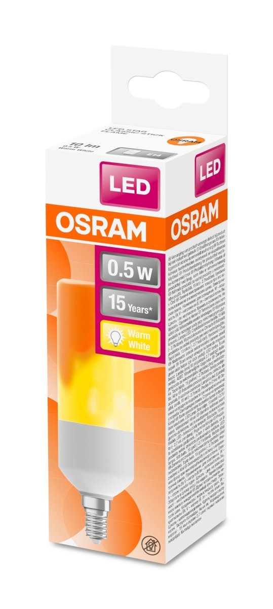 Żarówka LED OSRAM LED Star Classic Stick Flame 0.5W 515 Frosted E14 - Poland LEDVANCE e - shop 4058075389885