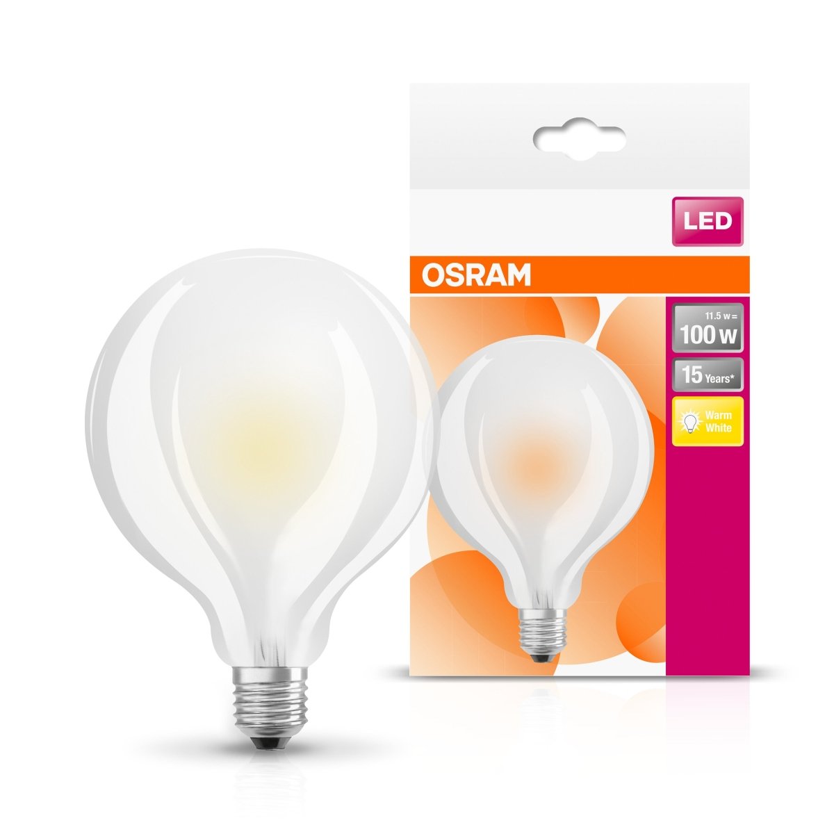 Żarówka LED OSRAM LED Star Globe 95 100 Filament 11W 827 Frosted E27 - Poland LEDVANCE e - shop 4058075808515
