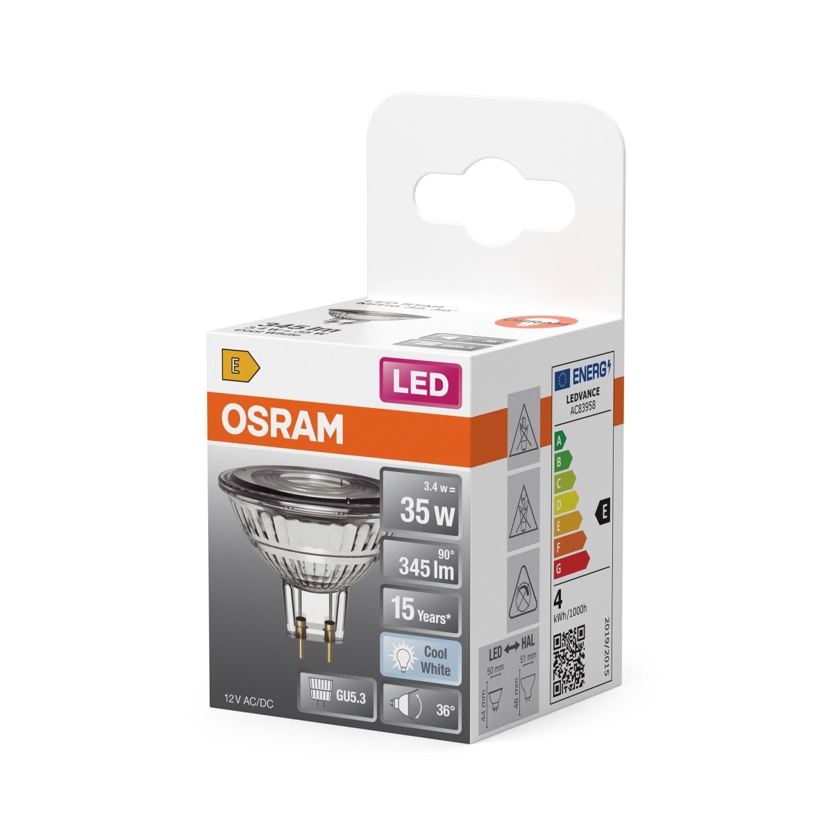 Żarówka LED OSRAM LED Star MR 16 35 36° 3.4W 840 GU5.3 - Poland LEDVANCE e - shop 4099854458309