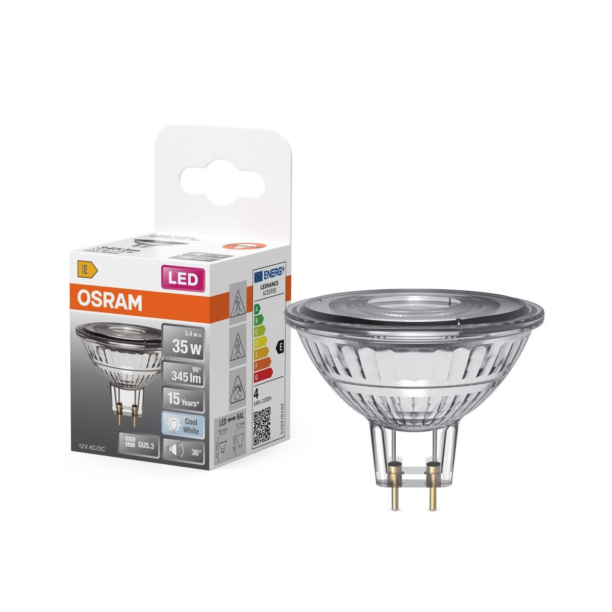 Żarówka LED OSRAM LED Star MR 16 35 36° 3.4W 840 GU5.3 - Poland LEDVANCE e - shop 4099854458309