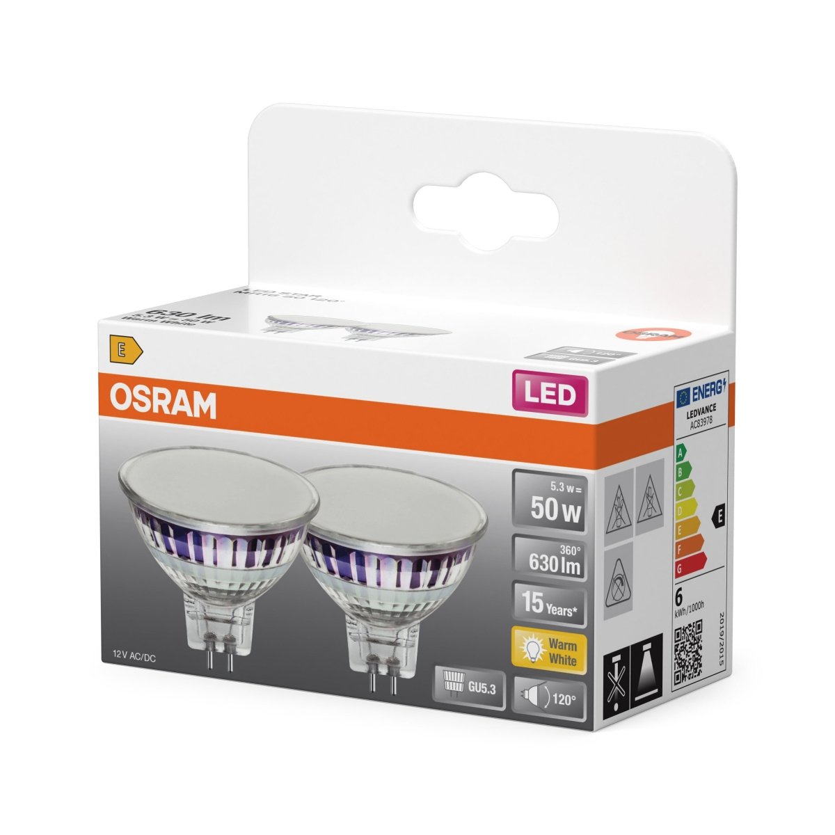 Żarówka LED OSRAM LED Star MR16 50 120° 5.3W/827 GU5.3 - Poland LEDVANCE e - shop 4099854459696
