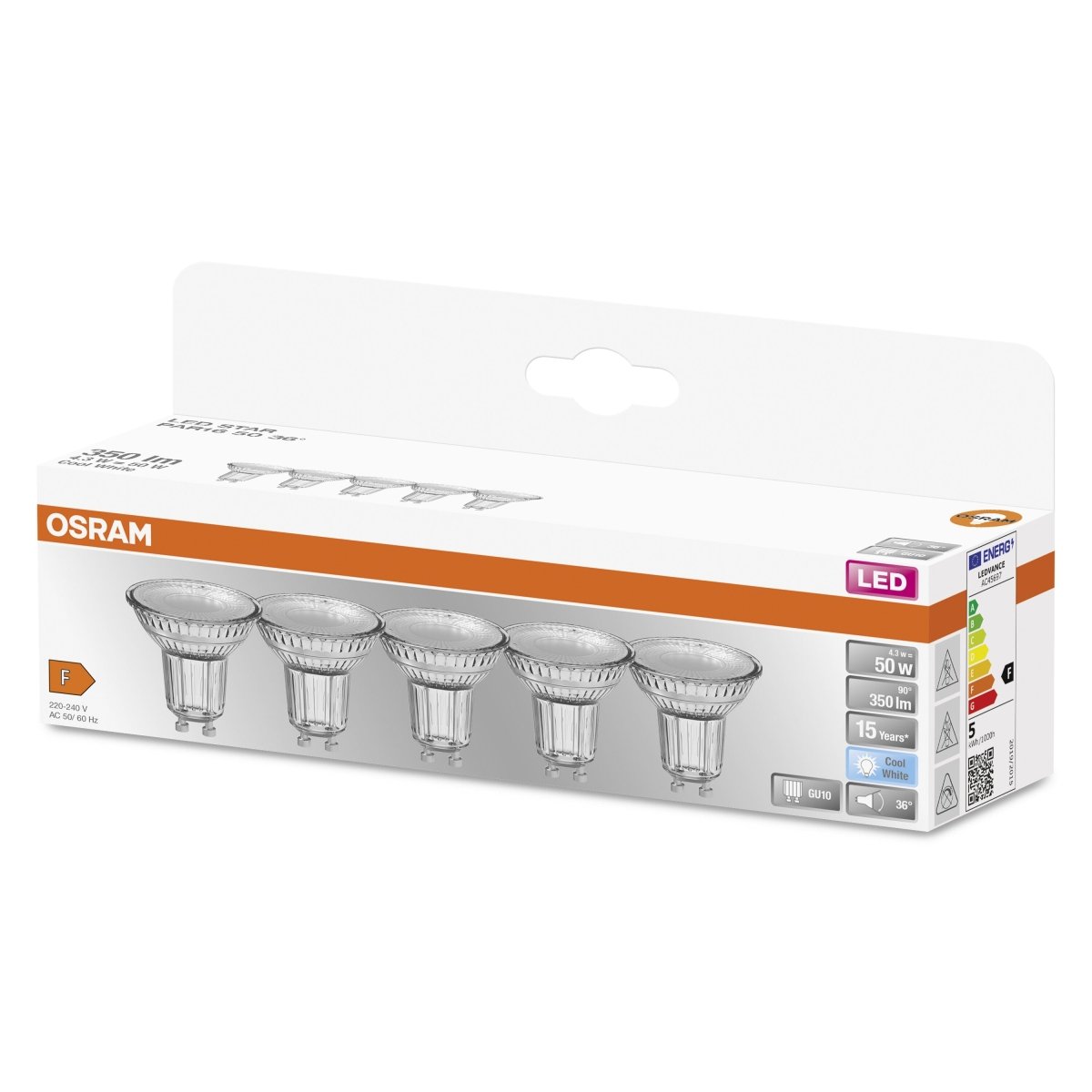 Żarówka LED OSRAM LED Star PAR16 50 36° 4.3W 840 GU10 - Poland LEDVANCE e - shop 4058075617742