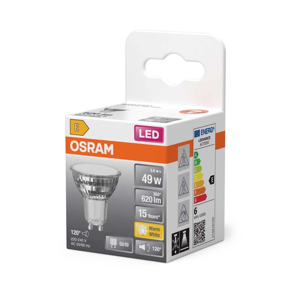 Żarówka LED OSRAM LED Star PAR16 80 120° 5.6W 827 GU10 - Poland LEDVANCE e - shop 4099854457425