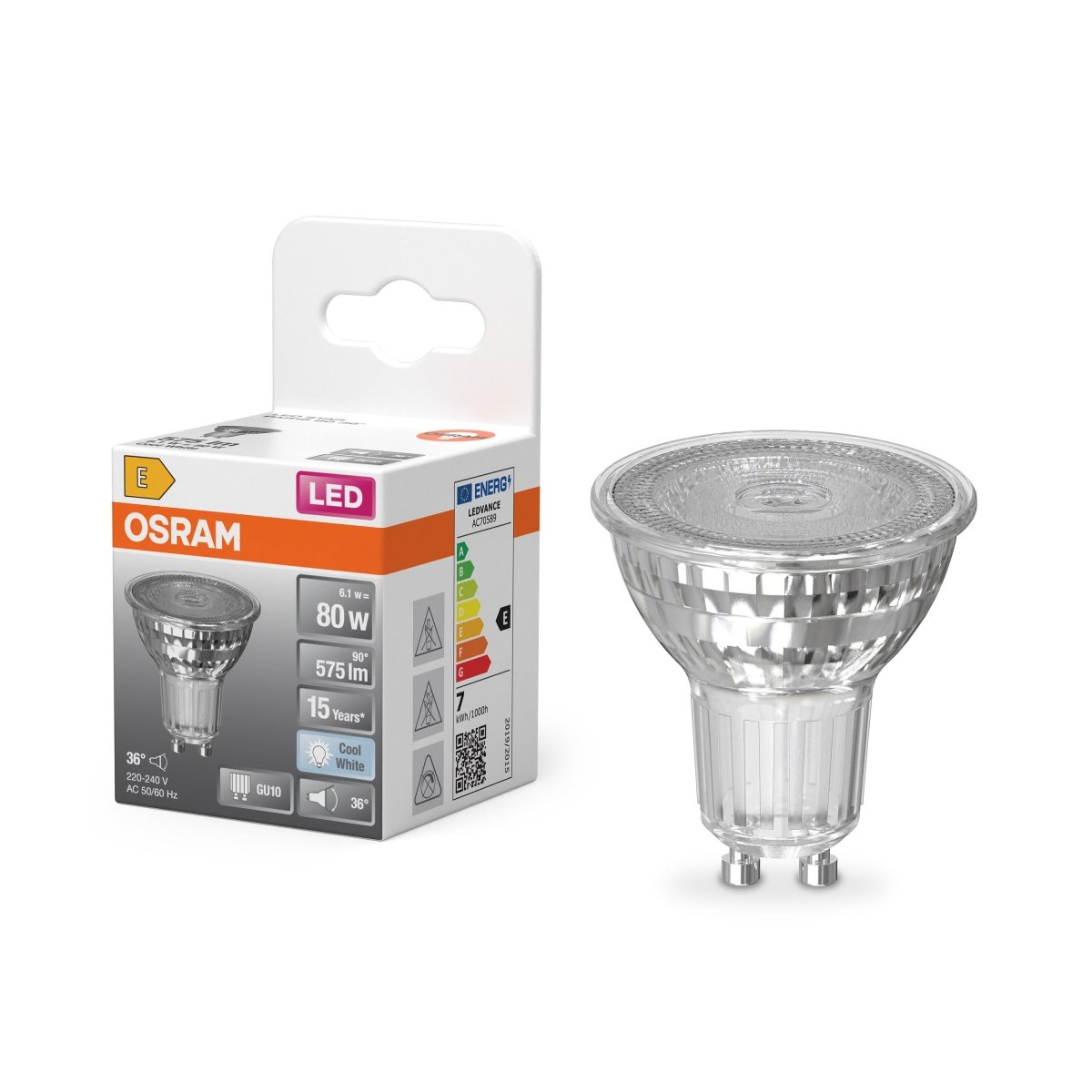 Żarówka LED OSRAM LED Star PAR16 80 36° 6.1W 840 GU10 - Poland LEDVANCE e - shop 4099854457401