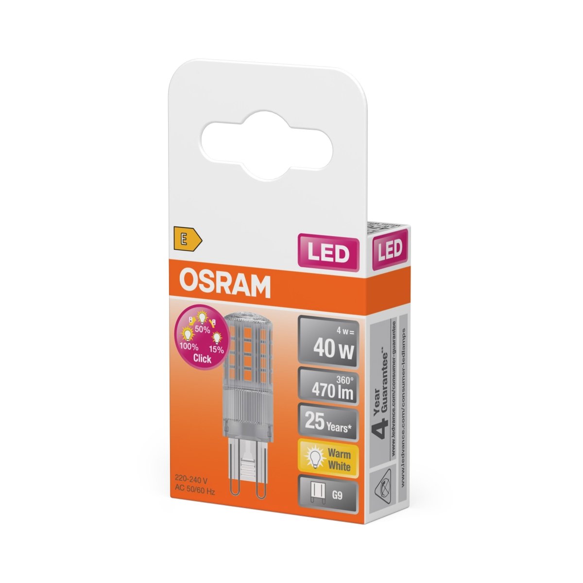 Żarówka LED OSRAM LED Star PIN 40 320° 4W 827 G9 3step DIM - Poland LEDVANCE e - shop 4058075432277