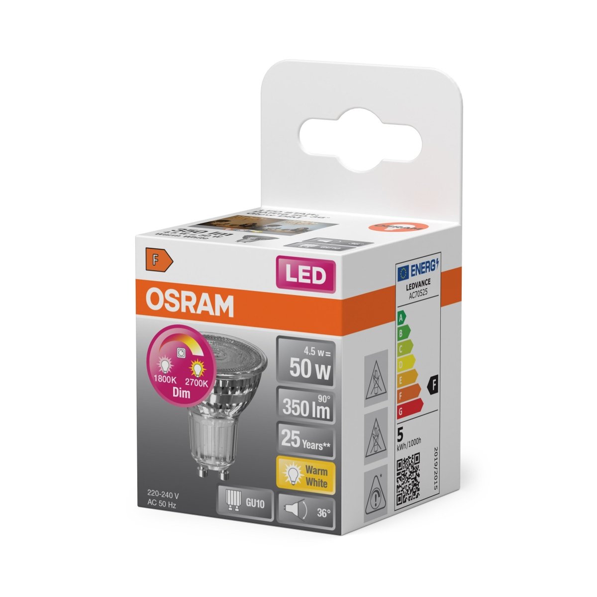 Żarówka LED OSRAM LED Star Plus PAR 16 50 36° DIM 4.5W 827 GU10 - Poland LEDVANCE e - shop 4058075433366