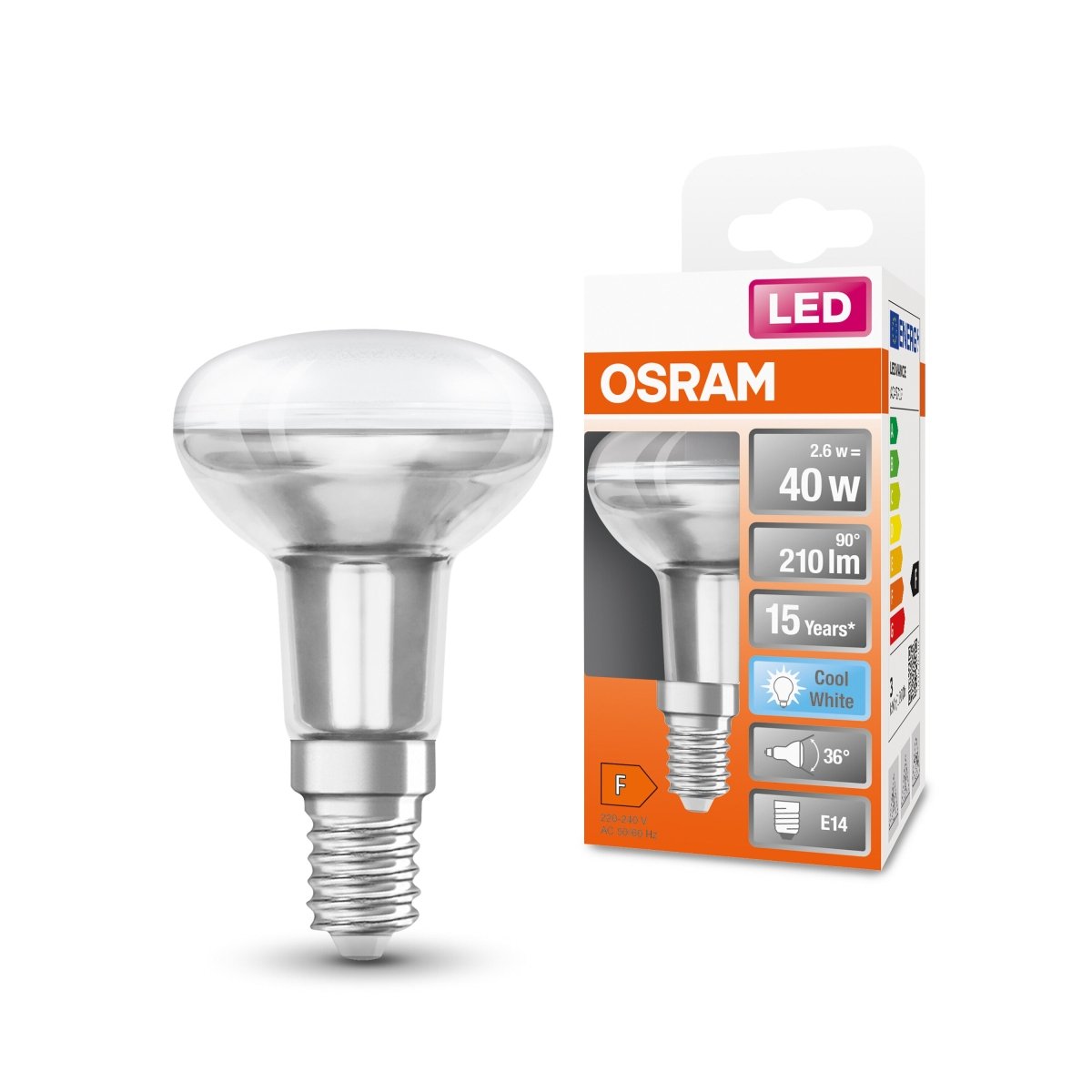 Żarówka LED OSRAM LED Star R50 40 36° 2.6W 840 E14 - Poland LEDVANCE e - shop 4058075433342