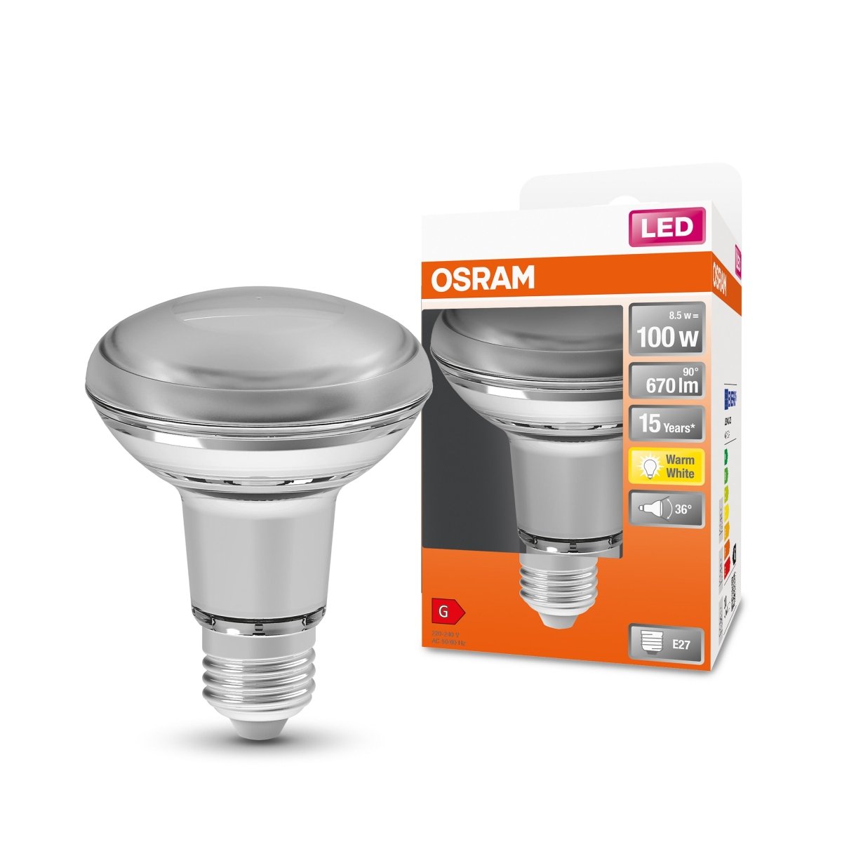 Żarówka LED OSRAM LED Star R80 100 36° 8.5W 827 E27 - Poland LEDVANCE e - shop 4058075433267