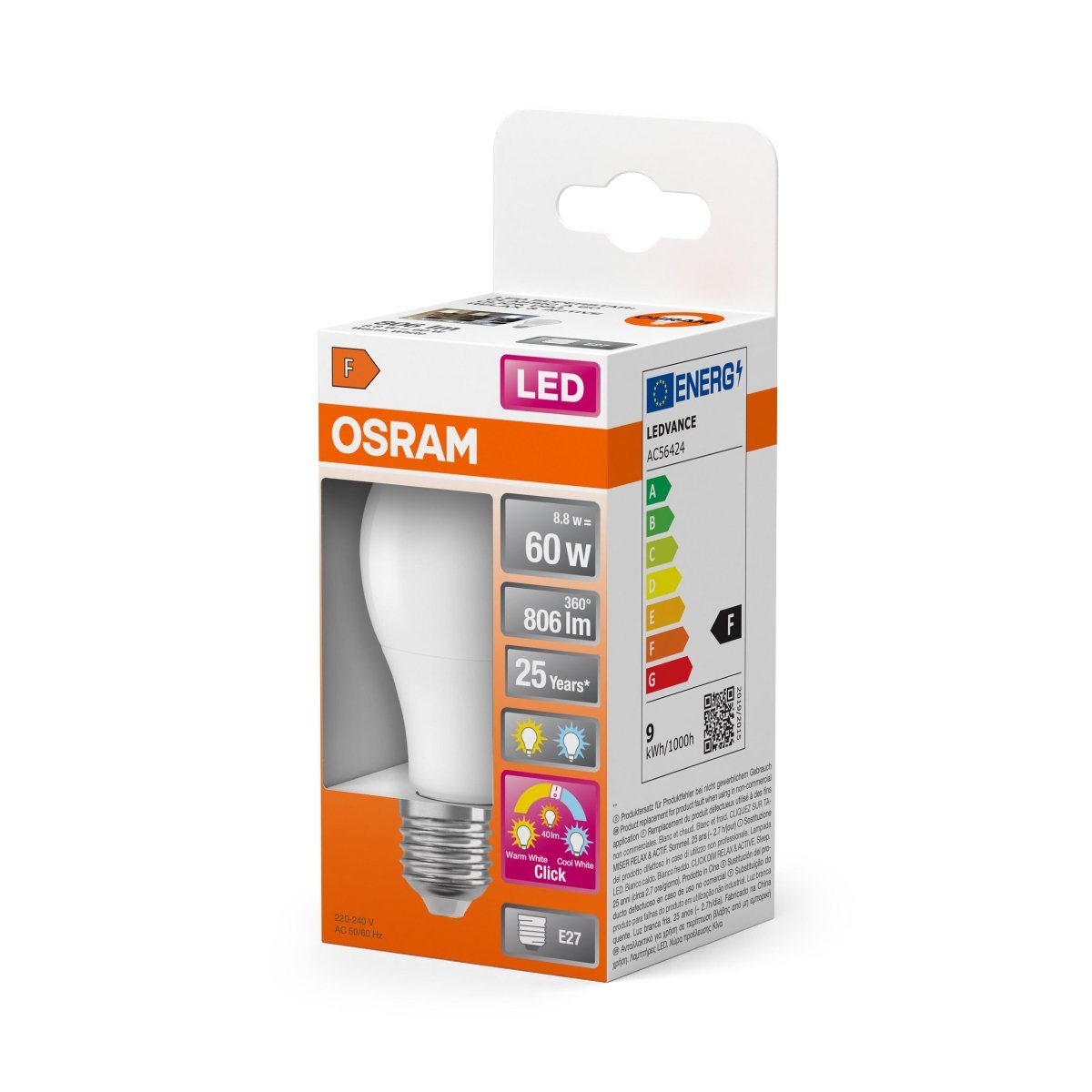 Żarówka LED OSRAM LED Superstar classic A 60 Relax/Active/Sleep 8.8W 827/840 Frosted E27 3x click - Poland LEDVANCE e - shop 4099854240683