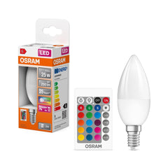 Żarówka LED OSRAM LED Superstar Classic B 25 RGBW Remote Control 4.2W 827 Frosted E14 - Poland LEDVANCE e - shop 4058075430778