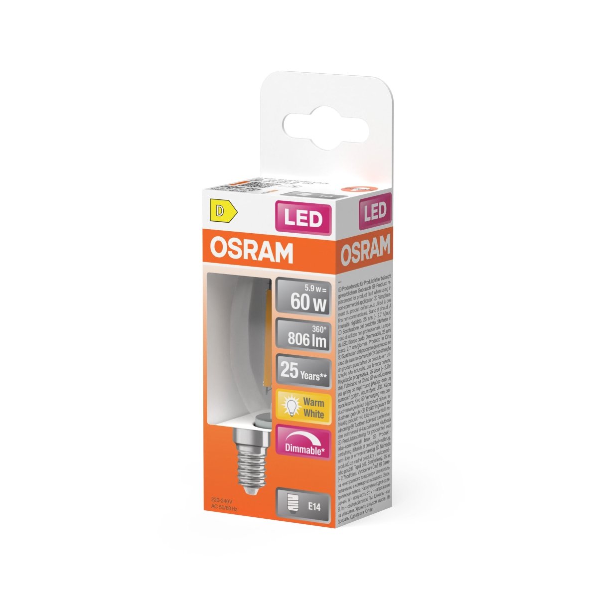 Żarówka LED OSRAM LED Superstar Classic B 60 Filament DIM 5.9W 827 Clear E14 - Poland LEDVANCE e - shop 4058075654471