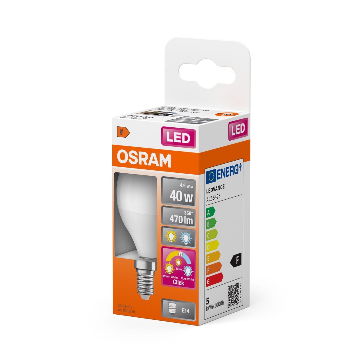 Żarówka LED OSRAM LED Superstar classic P 40 Relax/Active/Sleep 4.9W 827/840 Frosted E14 3x click - Poland LEDVANCE e - shop 4099854240720