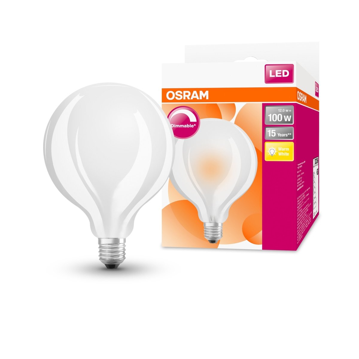 Żarówka LED OSRAM LED Superstar Globe 95 100 Filament DIM 11W 827 Frosted E27 - Poland LEDVANCE e - shop 4058075112131