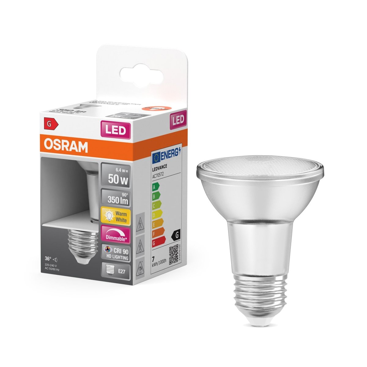 Żarówka LED OSRAM LED Superstar PAR20 50 36° DIM 6.4W 927 E27 - Poland LEDVANCE e - shop 4058075433120