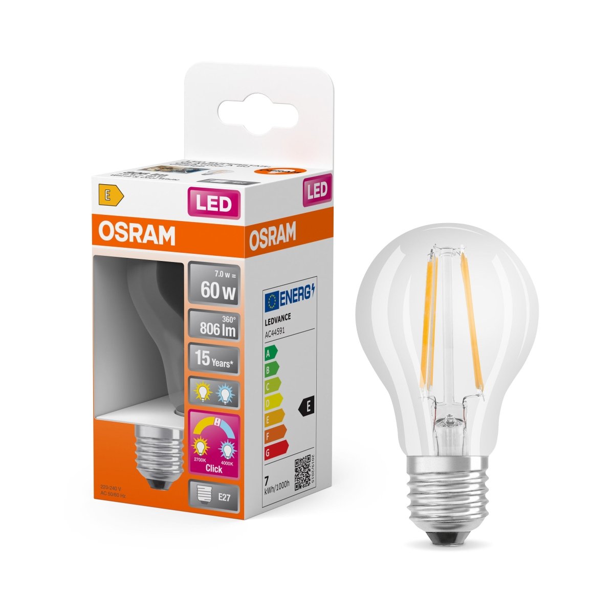 Żarówka LED OSRAM LED Superstar Plus Classic A 60 Filament Active/Relax 7W 827/840 E27 - Poland LEDVANCE e - shop 4058075434820
