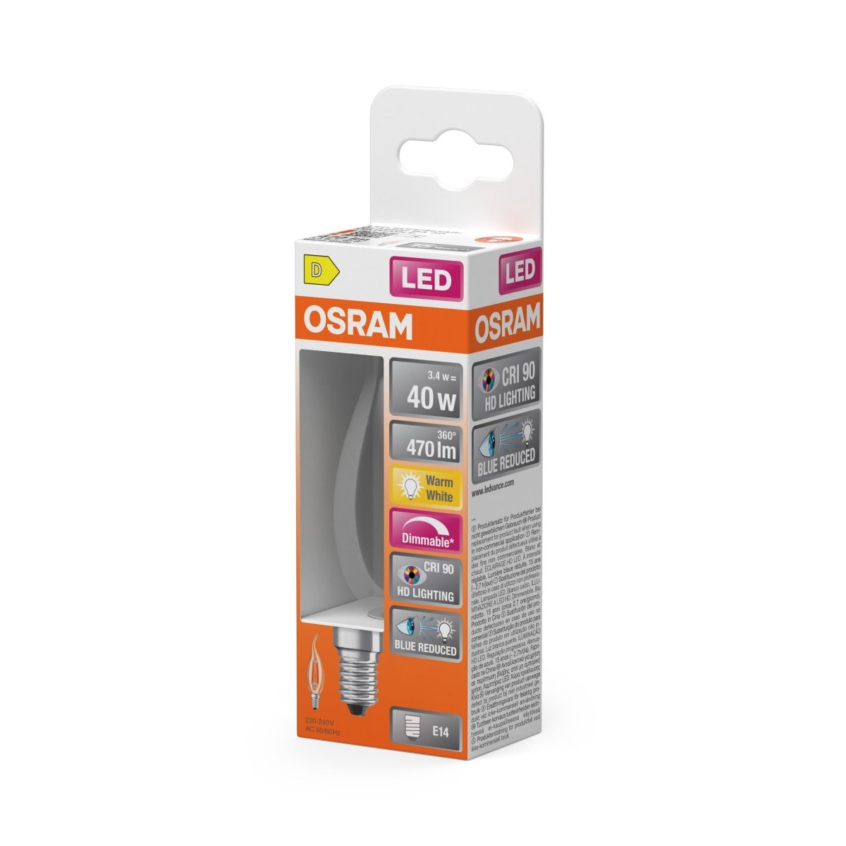 Żarówka LED OSRAM LED Superstar Plus Classic BA 40 Filament DIM 3.4W 927 Clear E14 - Poland LEDVANCE e - shop 4058075602830