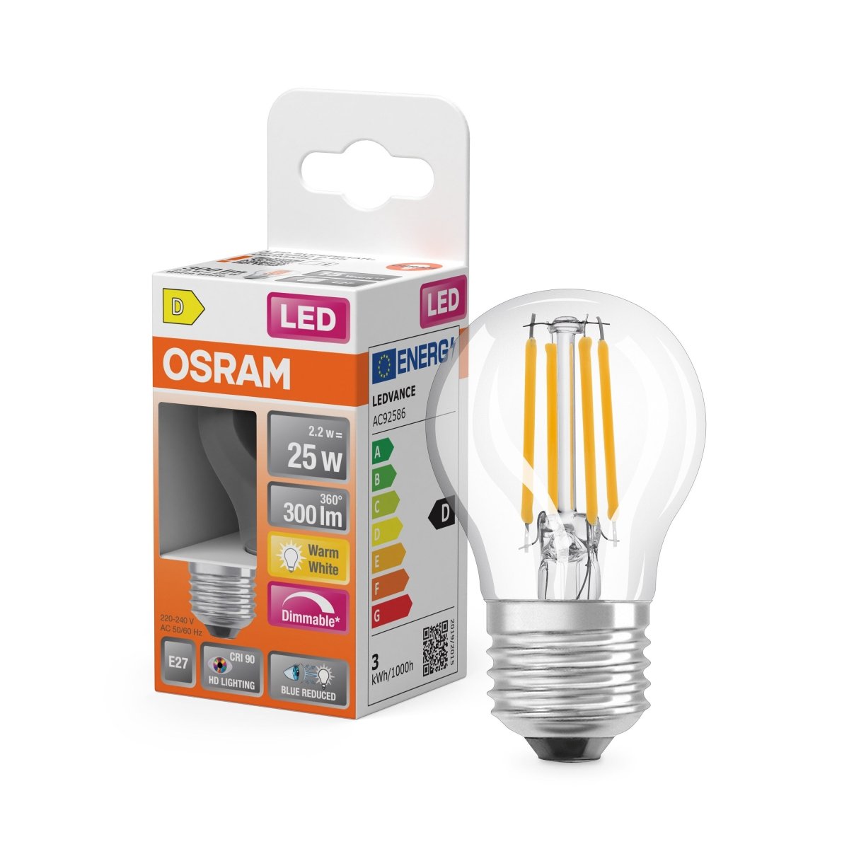 Żarówka LED OSRAM LED Superstar Plus Classic P 25 Filament DIM 2.2W 927 Clear E27 - Poland LEDVANCE e - shop 4099854084171
