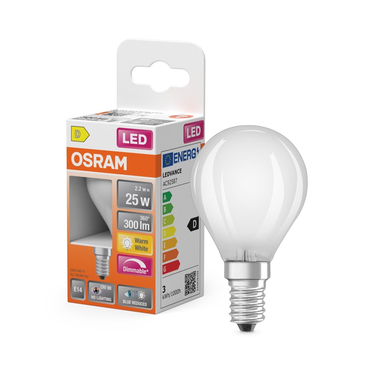 Żarówka LED OSRAM LED Superstar Plus Classic P 25 Filament DIM 2.2W 927 Frosted E14 - Poland LEDVANCE e - shop 4099854084157
