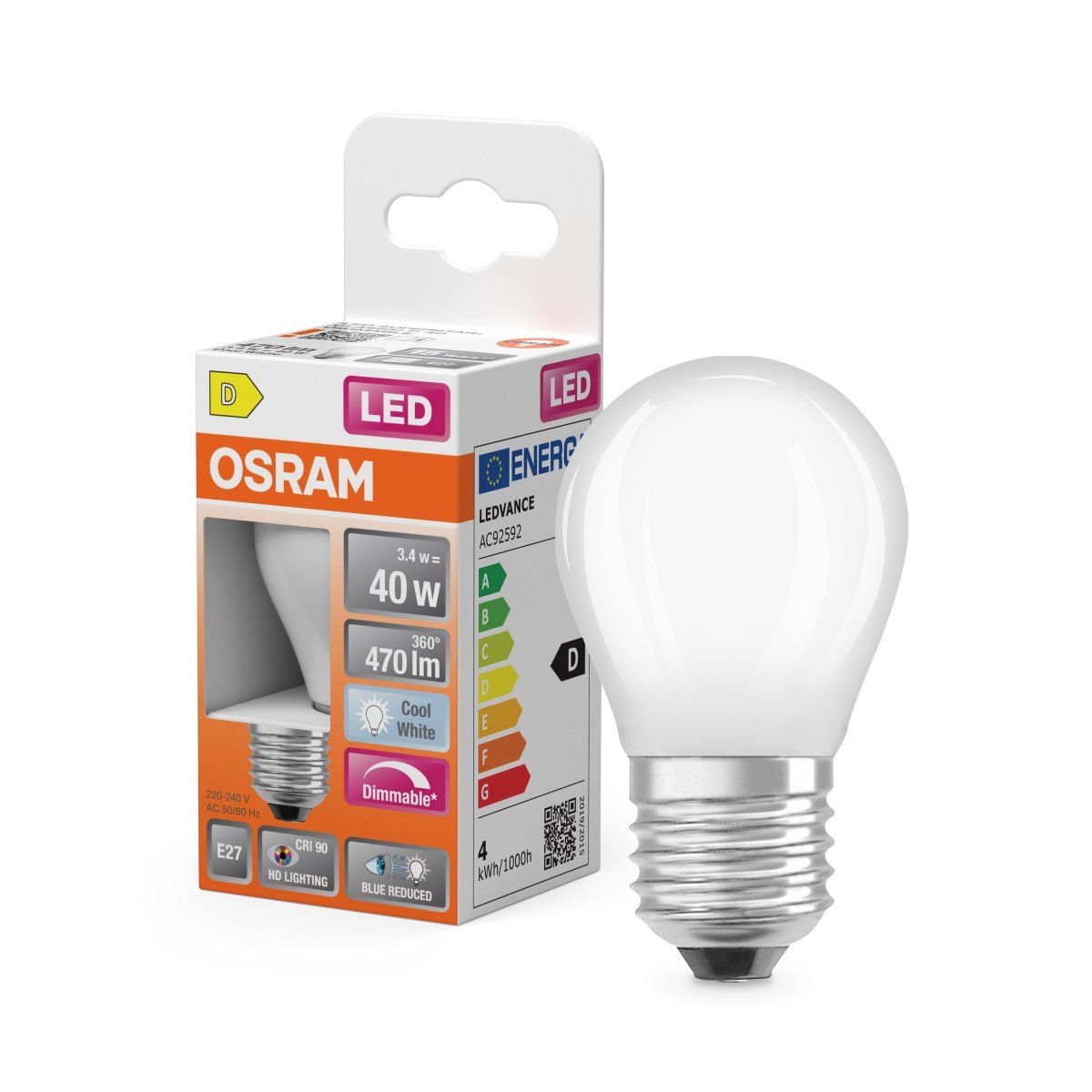 Żarówka LED OSRAM LED Superstar Plus Classic P 40 Filament DIM 3.4W 940 Frosted E27 - Poland LEDVANCE e - shop 4058075603134