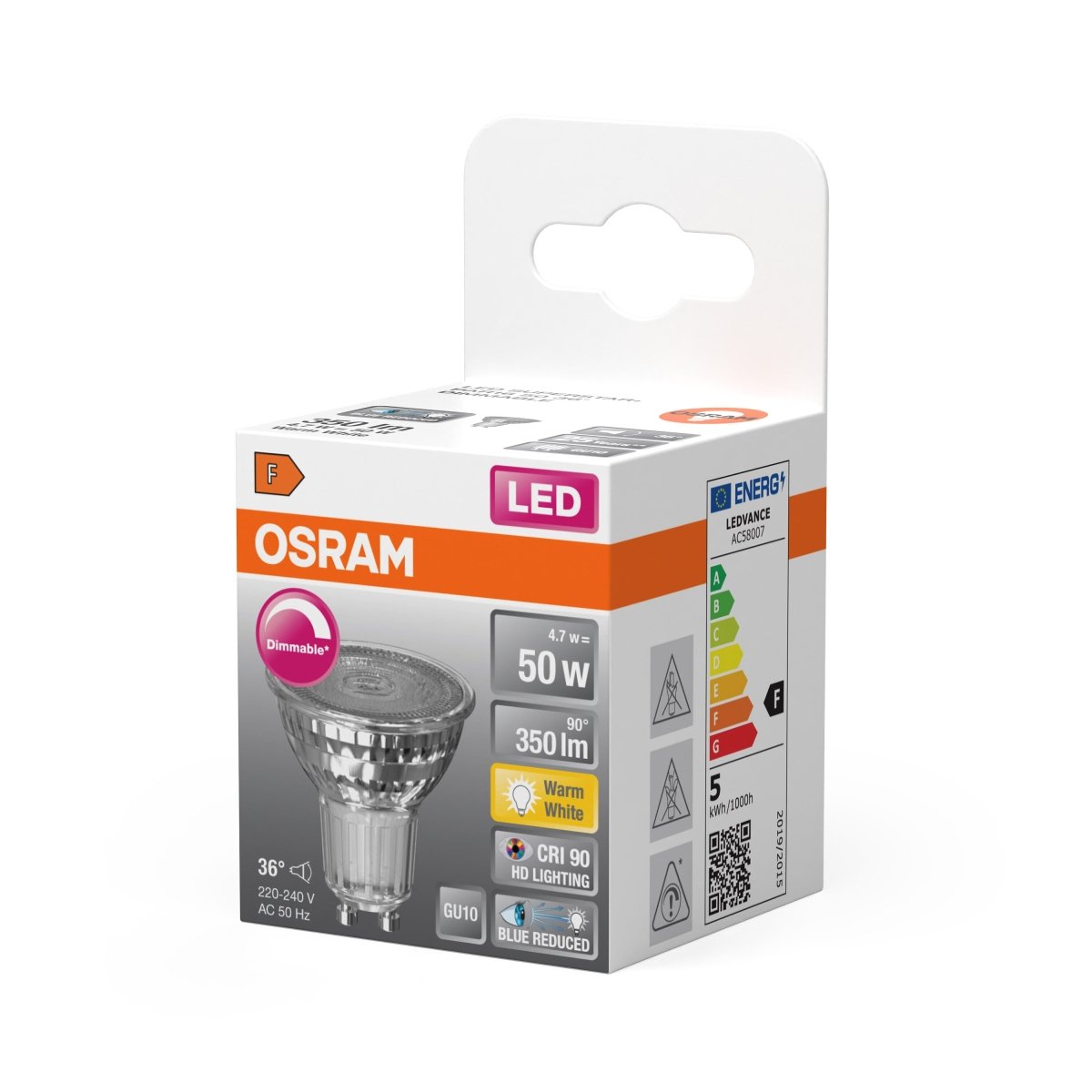 Żarówka LED OSRAM LED Superstar Plus PAR16 50 36° DIM 4.7W 927 GU10 - Poland LEDVANCE e - shop 4058075613089