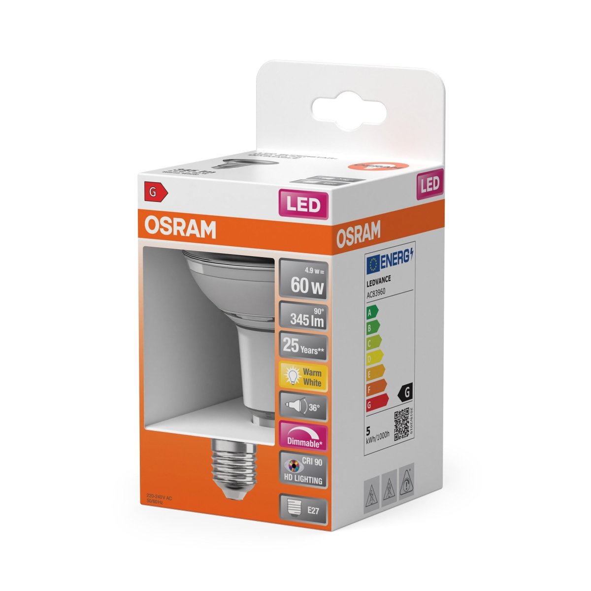 Żarówka LED OSRAM LED Superstar Plus R80 60 36° DIM 4.9W 927 E27 - Poland LEDVANCE e - shop 4058075620322